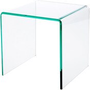 Plymor Clear Acrylic "Green Glass-Look Beveled Edge" Display Riser, 8" x 8" x 8" (1/4" thick)