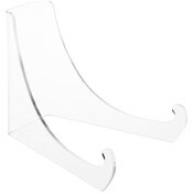 Plymor Clear Acrylic Flat Back Easel with Extra Deep Support Ledges, 4.5" H x 4" W x 5.75" D