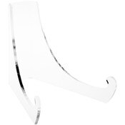 Plymor Clear Acrylic Flat Back Easel with Extra Deep Support Ledges, 6" H x 6.375" W x 7.5" D