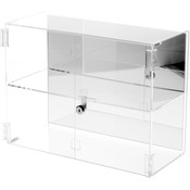 Plymor Clear Acrylic Rectangular Locking Display Case (Mirrored), 1 Shelf, 12" H x 16" W x 7" D