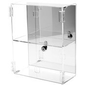Plymor Clear Acrylic Rectangular Locking Display Case, 1 Shelf (Mirrored), 12.75" H x 10.25" W x 5" D