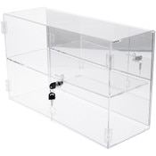 Plymor Clear Acrylic Rectangular Locking Display Case, 1 Shelf (Mirrored), 13" H x 21" W x 7.5" D