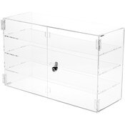 Plymor Clear Acrylic Rectangular Locking Display Case, 3 Shelves, 13" H x 21" W x 7.5" D