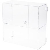 Plymor Clear Acrylic Rectangular Locking Display Case, 1 Shelf, 16.5" H x 16.25" W x 7" D