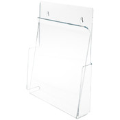 Plymor Clear Acrylic Pinch-Style Paper / Catalog Literature Holder (Wall-Mount), Fits 8.5" x 11" Items