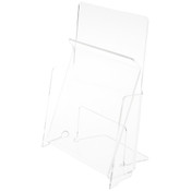 Plymor Clear Acrylic Pinch-Style Half-Sheet Paper Literature Holder, Fits 8.5" x 5.5" Items