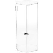 Plymor Clear Acrylic Hexagonal Locking Display Case, No Shelves, 18" H x 9.5" W x 8.25" D