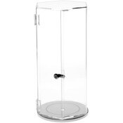 Plymor Clear Acrylic Hexagonal Locking Display Case, Rotating Base, No Shelf, 18.75" H x 9.5" W x 8.25" D