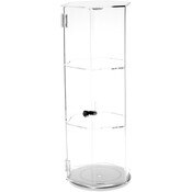 Plymor Clear Acrylic Hexagonal Locking Display Case, Rotating Base, 2 Shelves, 24" H x 9.5" W x 8.25" D