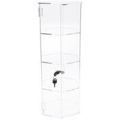 Plymor Clear Acrylic Hexagonal Locking Display Case, 3 Shelves, 24.5" H x 9.5" W x 9.5" D