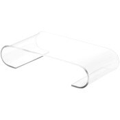 Plymor Clear Acrylic Scroll-shaped Display Riser, 1.375" H x 6.5" W x 3.5" D (Display Dimension: 5.75" W)