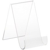 Plymor Clear Acrylic Flat Back Display Easel with Rounded Front, 5.5" H x 3.5" W x 5.5" D