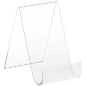Plymor Clear Acrylic Flat Back Display Easel with Rounded Front, 5.5" H x 3.5" W x 5.5" D
