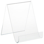 Plymor Clear Acrylic Flat Back Display Easel with Rounded Front, 6.5" H x 5.5" W x 6.5" D