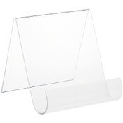 Plymor Clear Acrylic Flat Back Display Easel with Rounded Front, 8" H x 7.5" W x 8.5" D