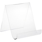 Plymor Clear Acrylic Flat Back Display Easel with Rounded Front, 10" H x 9.5" W x 10.5" D