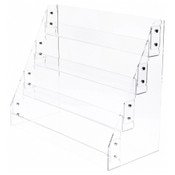 Plymor Clear Acrylic 4-Level Greeting Card Display Rack, 21.25" W x 9.5" D x 17.75" H