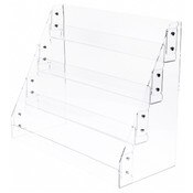 Plymor Clear Acrylic 4-Level Greeting Card Display Rack, 21.25" W x 9.5" D x 17.75" H