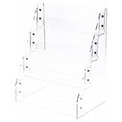 Plymor Clear Acrylic 4-Level Greeting Card Display Rack, 14.25" W x 9.5" D x 17.75" H
