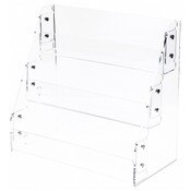 Plymor Clear Acrylic 3-Level Greeting Card Display Rack, 14.25" W x 7.25" D x 13.375" H