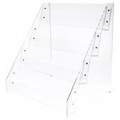 Plymor Clear Acrylic 4-Level Tilted Card Display Rack, 24.375" W x 19.5" D x 26" H