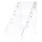 Plymor Clear Acrylic 4-Level Tilted Card Display Rack, 16.375" W x 19.5" D x 26" H