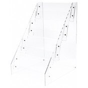 Plymor Clear Acrylic 4-Level Tilted Card Display Rack, 16.375" W x 19.5" D x 26" H