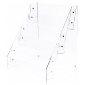 Plymor Clear Acrylic 3-Level Tilted Card Display Rack, 16.375" W x 14.75" D x 19.75" H