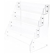 Plymor Clear Acrylic 4-Level Forward-Tilt Card Display Rack, 24.375" W x 11.875" D x 20.875" H