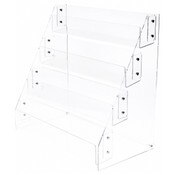 Plymor Clear Acrylic 4-Level Forward-Tilt Card Display Rack, 24.375" W x 11.875" D x 20.875" H