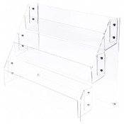 Plymor Clear Acrylic 3-Level Forward-Tilt Card Display Rack, 24.375" W x 9" D x 15.75" H