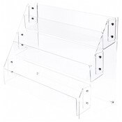 Plymor Clear Acrylic 3-Level Forward-Tilt Card Display Rack, 24.375" W x 9" D x 15.75" H