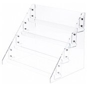 Plymor Clear Acrylic 4-Level Boxed Greeting Card Display Rack, 15.5" W x 11" D x 12.75" H