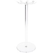 Plymor Clear Acrylic Rotating Necklace / Keychain Display Stand Holder, 19" H x 8" W x 8" D (Has 8 Hooks for Necklaces)