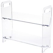 Plymor Clear Acrylic 2-Shelf CD/DVD Display Shelving, 21.25" H x 24.5" W x 8.25" D