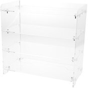 Plymor Clear Acrylic Straight Front 4-Shelf Display Unit, 18" H x 18.5" W x 9.75" D