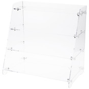 Plymor Clear Acrylic Angled Front 4-Shelf Display Unit, 18" H x 18.5" W x 11.5" D