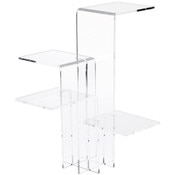Plymor Clear Acrylic Quick Connect 4-Shelf Display Riser, 12.375" H x 12.25" W x 12.25" D