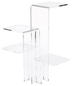 Plymor Clear Acrylic Quick Connect 4-Shelf Display Riser, 12.375" H x 12.25" W x 12.25" D