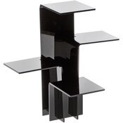 Plymor Black Acrylic Quick Connect 4-Shelf Display Riser, 12.375" H x 12.25" W x 12.25" D