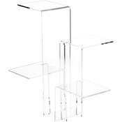 Plymor Clear Acrylic Quick Connect 4-Shelf Display Riser, 15.375" H x 15.25" W x 15.25" D