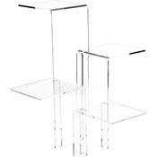 Plymor Clear Acrylic Quick Connect 4-Shelf Display Riser, 18.375" H x 18.375" W x 18.375" D