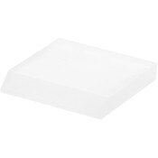 Plymor Frosted Acrylic Square Display Base (Angled-Front for Label), 2" W x 2" D x 0.375" H