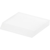 Plymor Frosted Acrylic Square Display Base (Angled-Front for Label), 2" W x 2" D x 0.375" H
