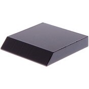 Plymor Black Acrylic Square Display Base (Angled-Front for Label), 2" W x 2" D x 0.375" H