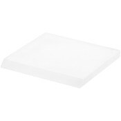 Plymor Frosted Acrylic Square Display Base (Angled-Front for Label), 4" W x 4" D x 0.375" H