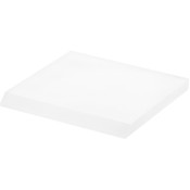 Plymor Frosted Acrylic Square Display Base (Angled-Front for Label), 4" W x 4" D x 0.375" H