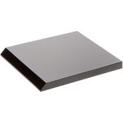 Plymor Black Acrylic Square Display Base (Angled-Front for Label), 4" W x 4" D x 0.375" H