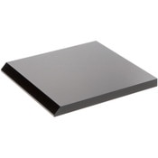 Plymor Black Acrylic Square Display Base (Angled-Front for Label), 5" W x 5" D x 0.375" H