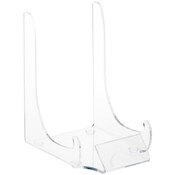 Plymor Clear Acrylic Display Easel with Label Front, 6" H x 3.75" W x 5" D
